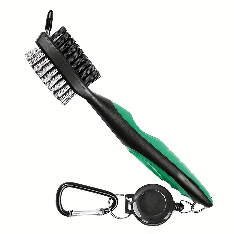 Golf Club Double Faced Clean Brush with Retractable Zip-line