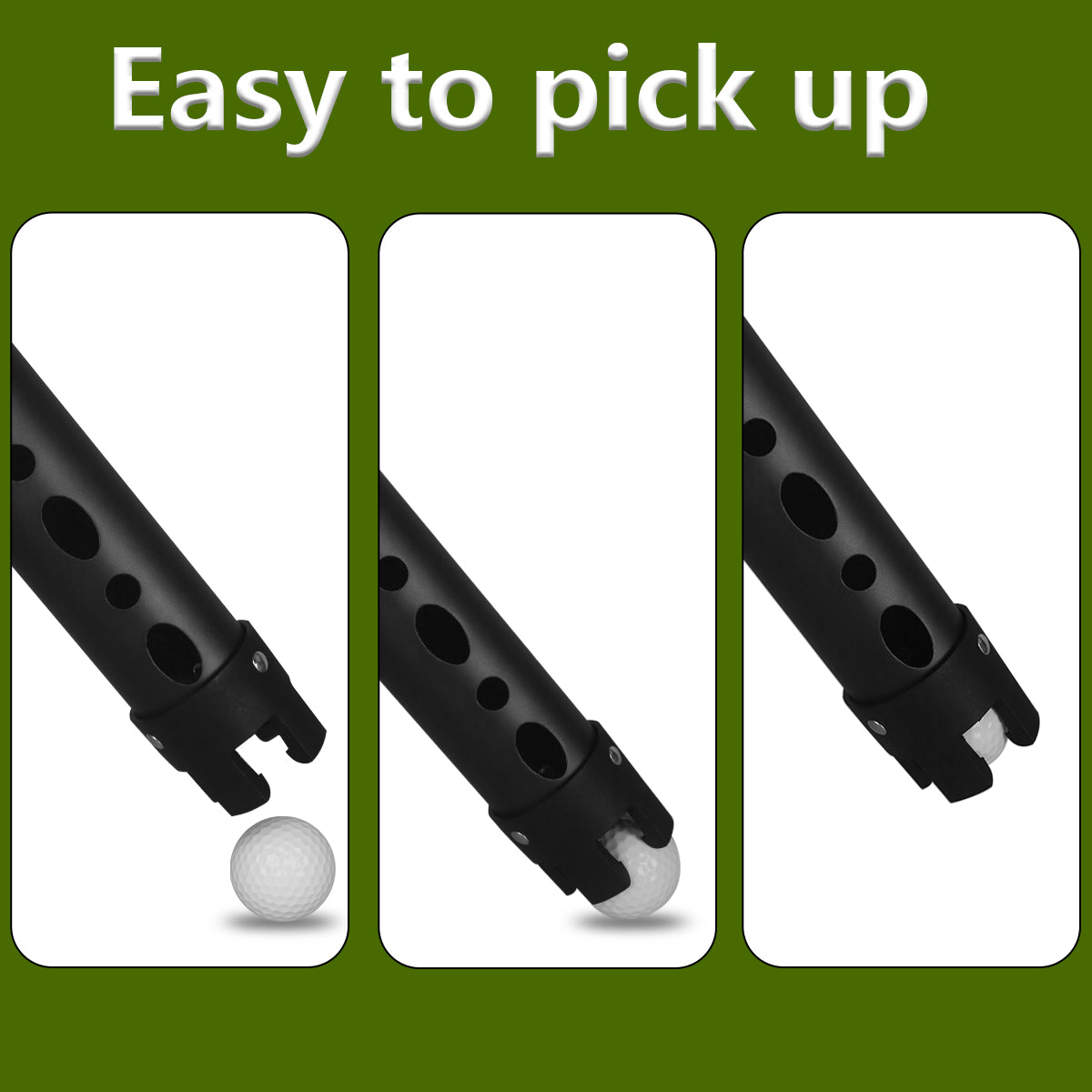 Golf Ball Picker Tube 2 Sections Aluminium Alloy with Plastic Hooks