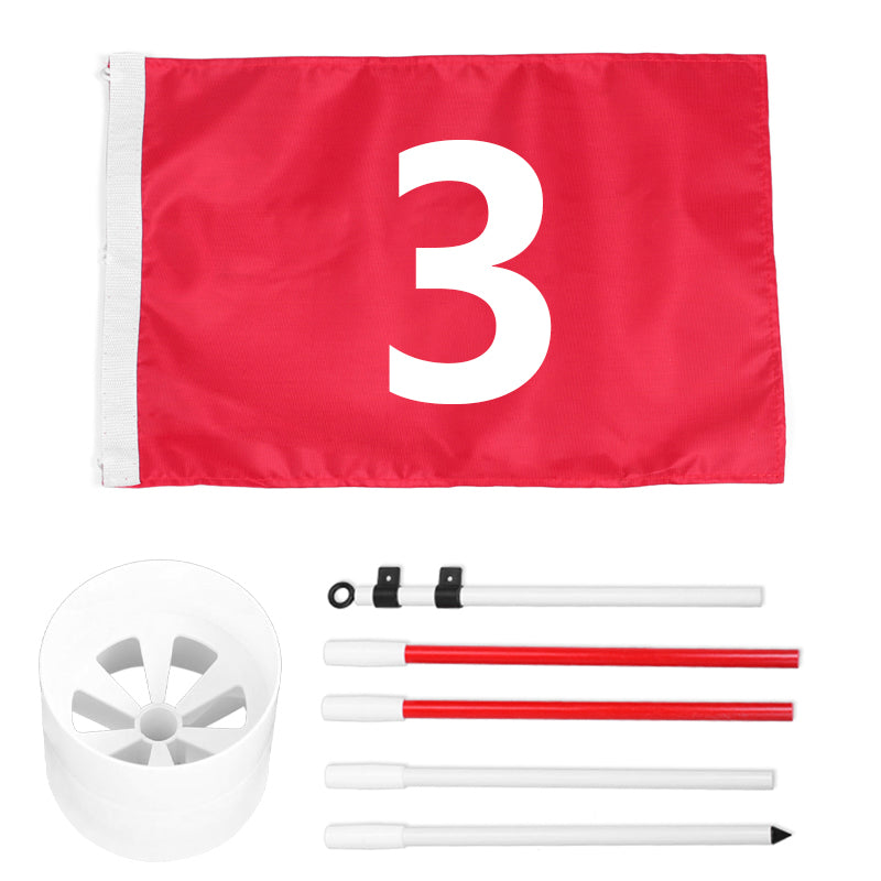 Golf 6ft Flag stick and Cup Glass Fiber 5-Section Design with Connectors