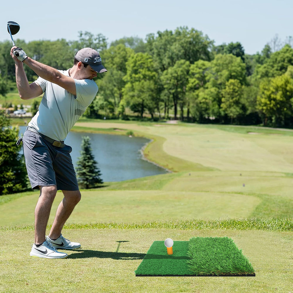 Dual-Turf Golf Practice Mat Set (30x30cm) – All Accessories Included