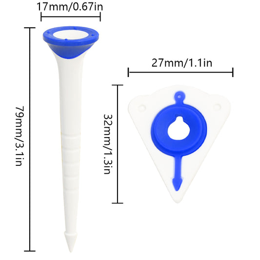 Plastic Golf Tee Adjustable 4 Pack 3.1"