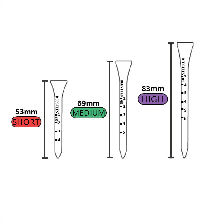 Wooden Golf Tee with Scale 100 Pack