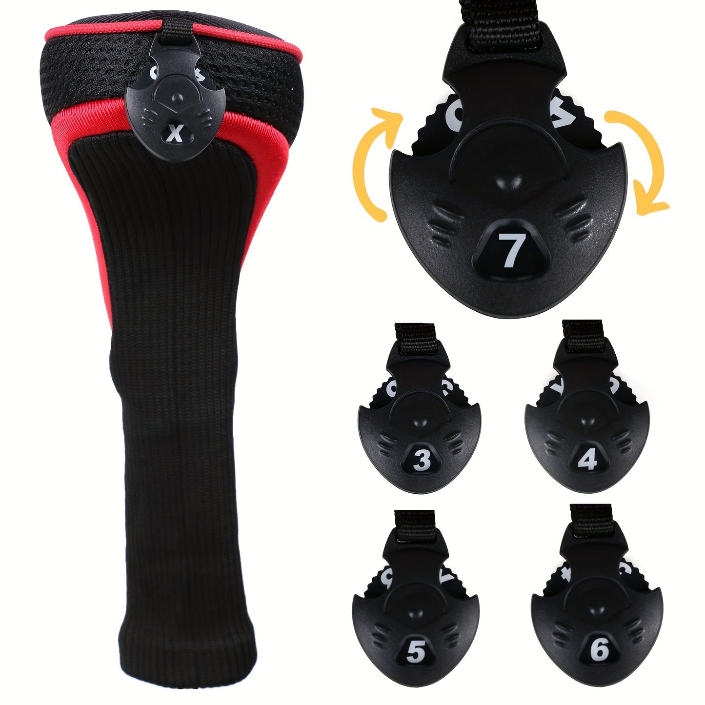 Golf Club Head Covers for Fairway Woods Driver Hybrids 3 Pieces