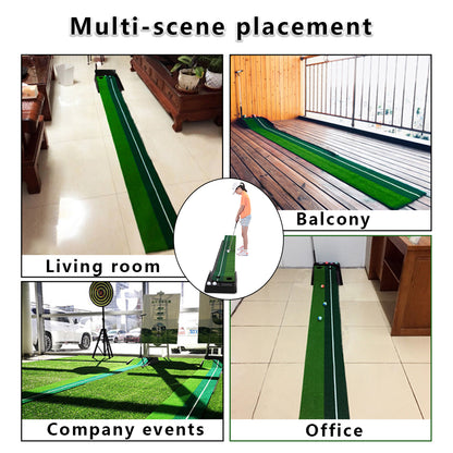 Golf Putting Mat with Putter and Balls