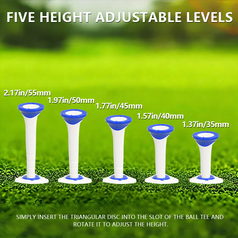 Plastic Golf Tee Adjustable 4 Pack 3.1"