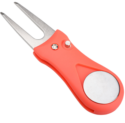 Golf Divot Tool with Magnetic Ball Marker