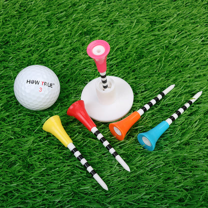 Rubber Big Cup Golf Tees Mixed Color with Stripes 3-1/4" 20 Pack