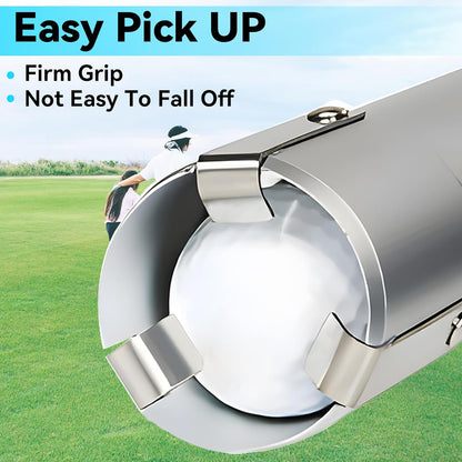 Golf Ball 3 Sections Aluminium Alloy Picker Tube with Metal Hooks