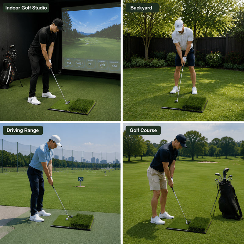 Golf Hitting Mat High-Elasticity Artificial Turf Mat, Portable Golf Swing Training Mat
