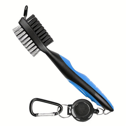Golf Club Double Faced Clean Brush with Retractable Zip-line