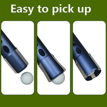 Golf Ball Retriever Tube 2 Sections Aluminium Alloy with Metal Hooks