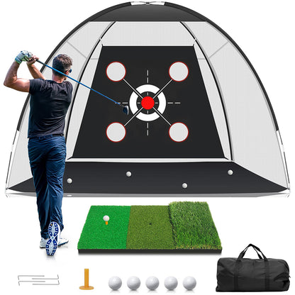 Golf Net with Golf Mat Practice Kit 10x7ft