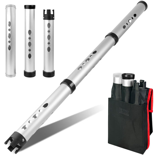 Golf Ball 3 Sections Aluminium Alloy Picker Tube with Plastic Hooks