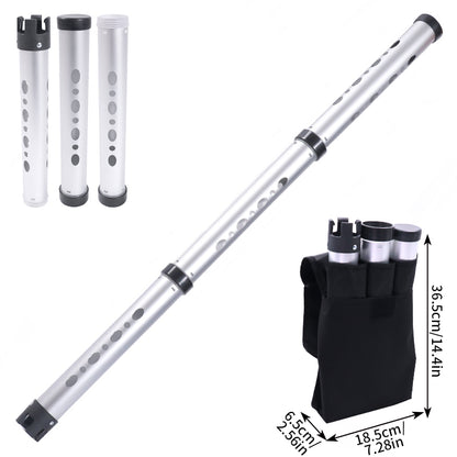 Golf Ball Picker Tube 3 Sections Aluminium Alloy with Plastic Hooks