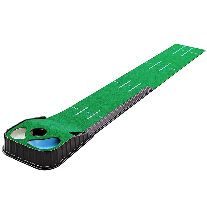 9FT Golf Putting Mat with Scale,  Bunker and Water Hazard Hole
