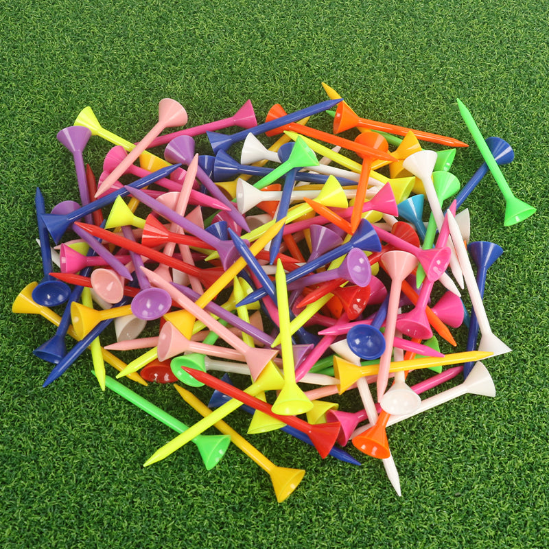 Plastic Golf Tees Larger Cup Mixed Color 3-1/4" 20 Pack