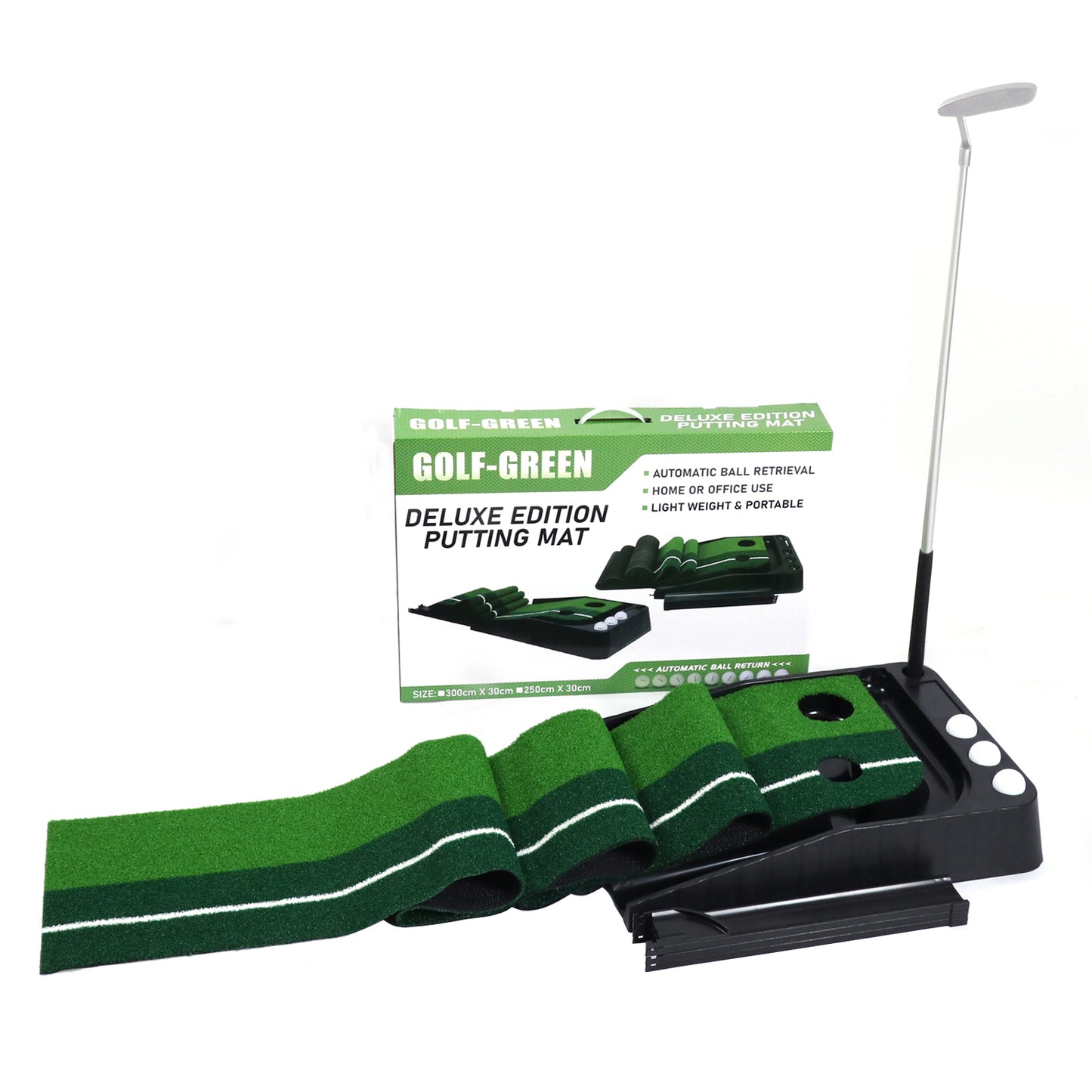 Golf Putting Mat with Putter and Balls