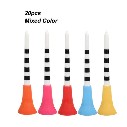 Rubber Big Cup Golf Tees Mixed Color with Stripes 3-1/4" 20 Pack