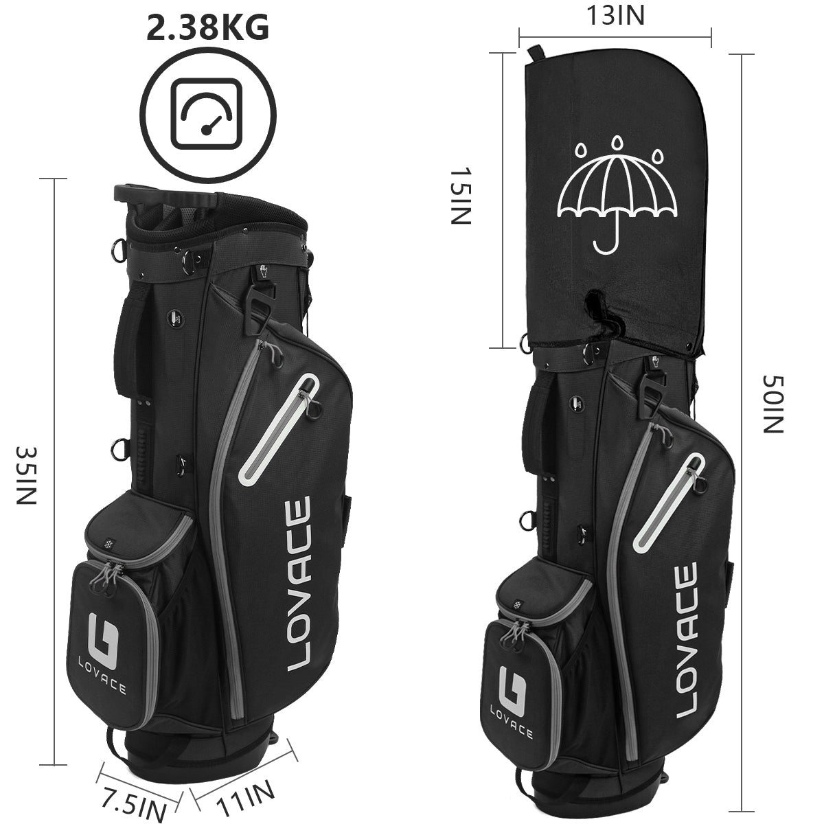 14 Way Lightweight Golf Club Stand Bag