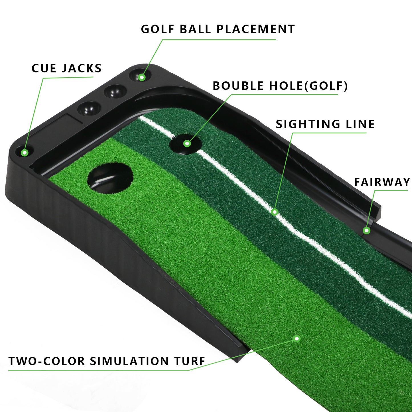 Golf Putting Mat with Putter and Balls