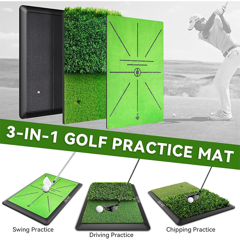 Replaceable Velvet Golf Hitting Mat for Home Training-Versatile Golf Swing Mat