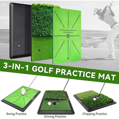 Replaceable Velvet Golf Hitting Mat for Home Training-Versatile Golf Swing Mat