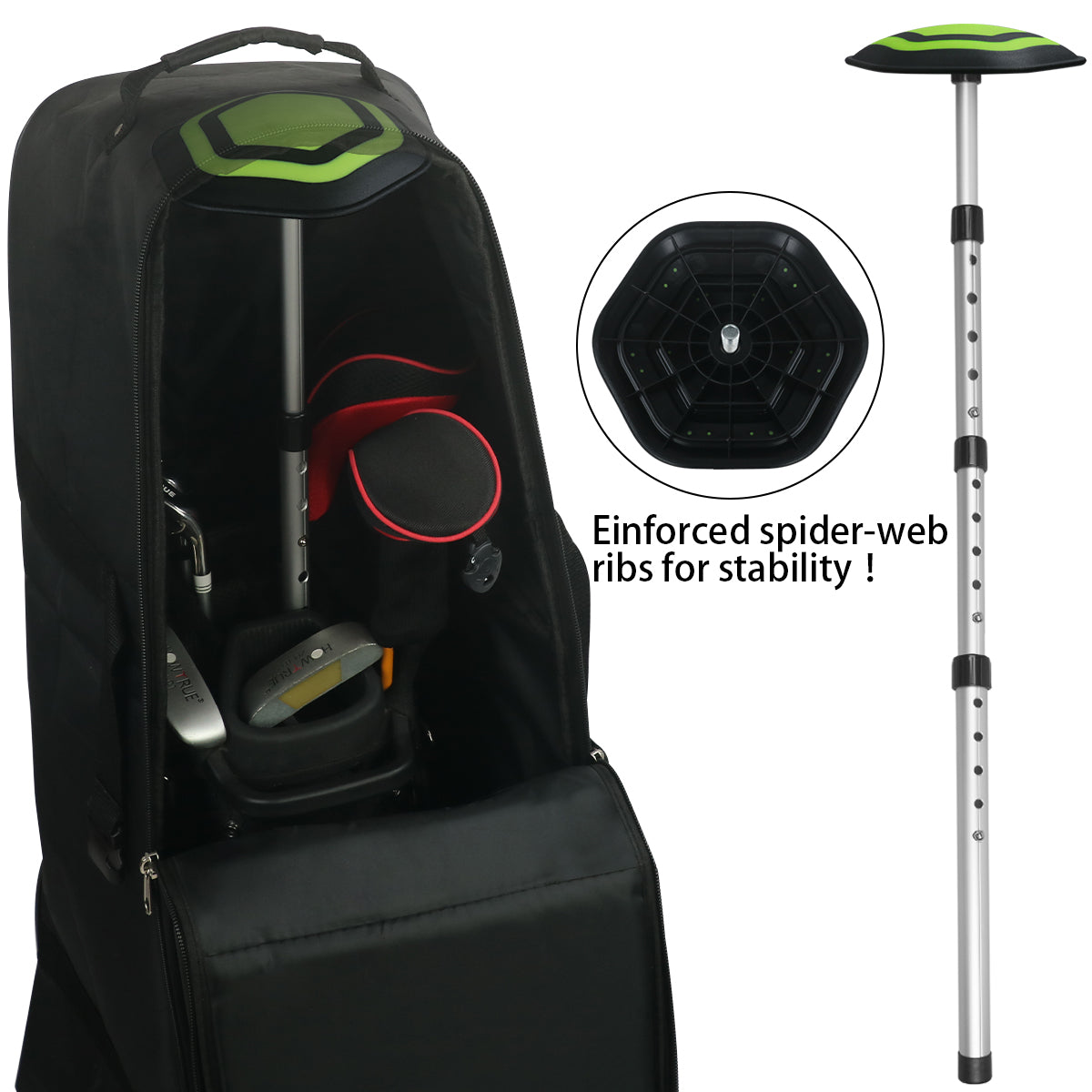 Golf Travel Bag Support Rod System