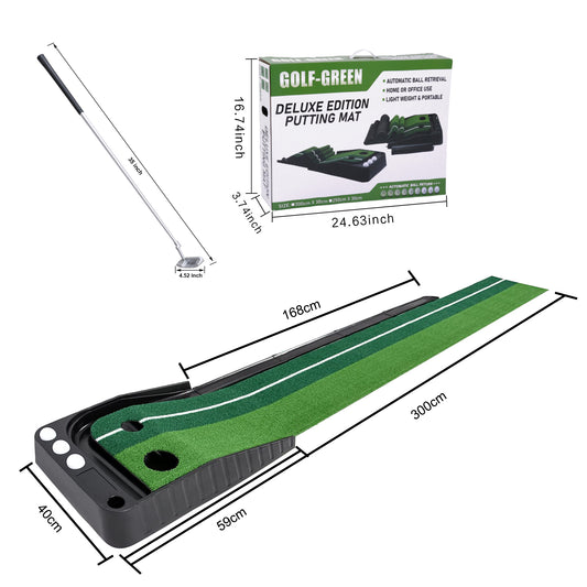 Golf Putting Mat with Putter and Balls