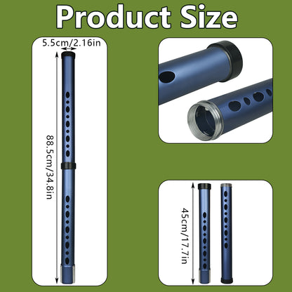 Golf Ball Retriever Tube 2 Sections Aluminium Alloy with Metal Hooks