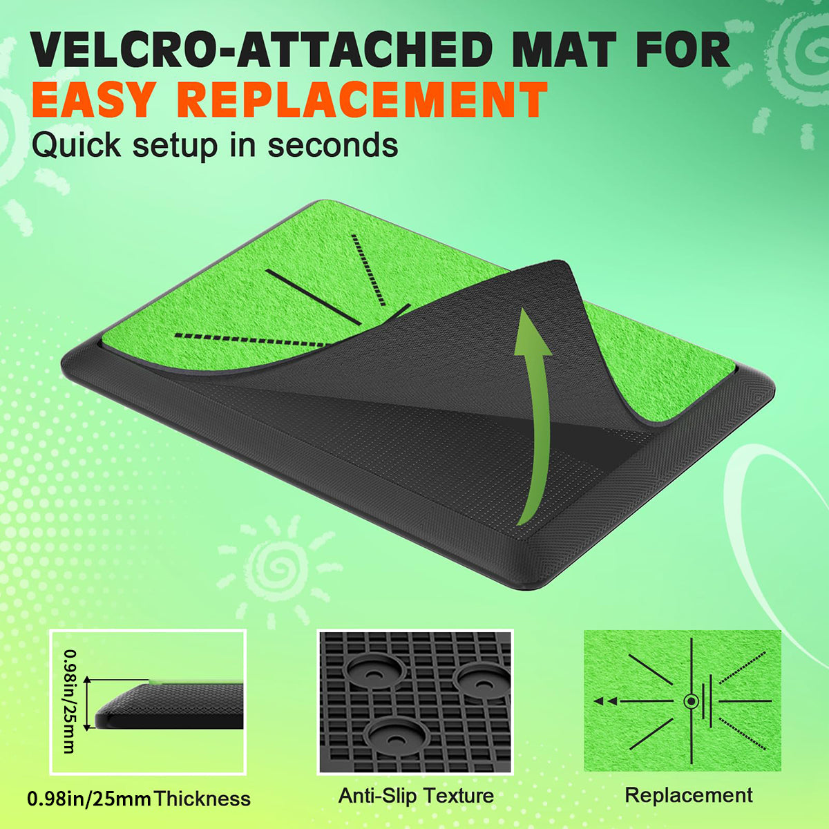 Golf Hitting Mat for Swing Path Feedback Detection Batting Training