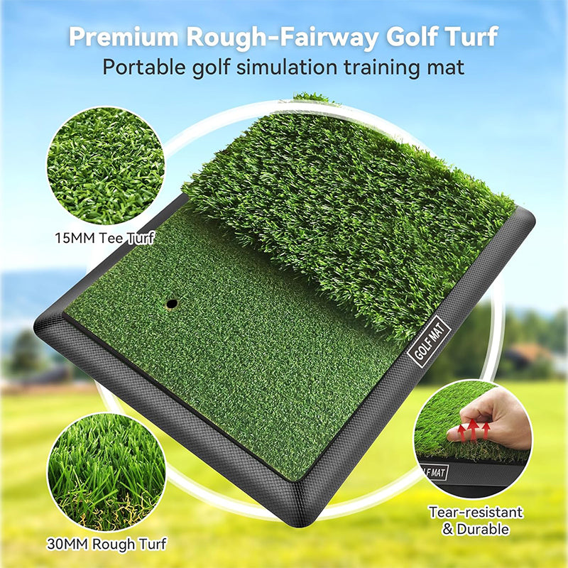 Replaceable Velvet Golf Hitting Mat for Home Training-Versatile Golf Swing Mat