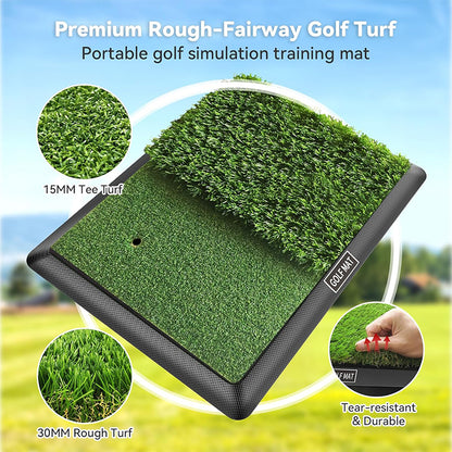 Replaceable Velvet Golf Hitting Mat for Home Training-Versatile Golf Swing Mat