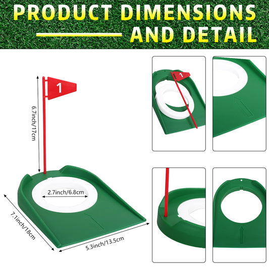Portable Golf Putting Cup with Flag, Indoor Outdoor Golf Practice Putting Trainer for Backyard Office Home