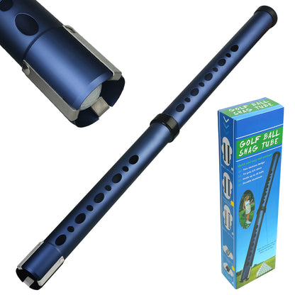 Golf Ball Retriever Tube 2 Sections Aluminium Alloy with Metal Hooks