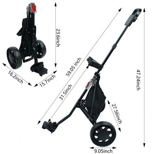 Two Wheel Golf Trolley Light Weight For Hand