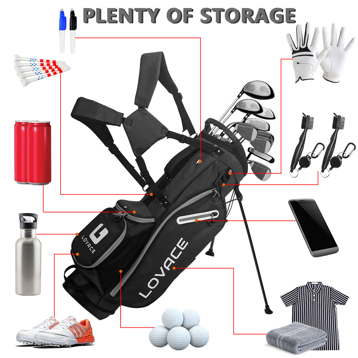 14 Way Lightweight Golf Club Stand Bag