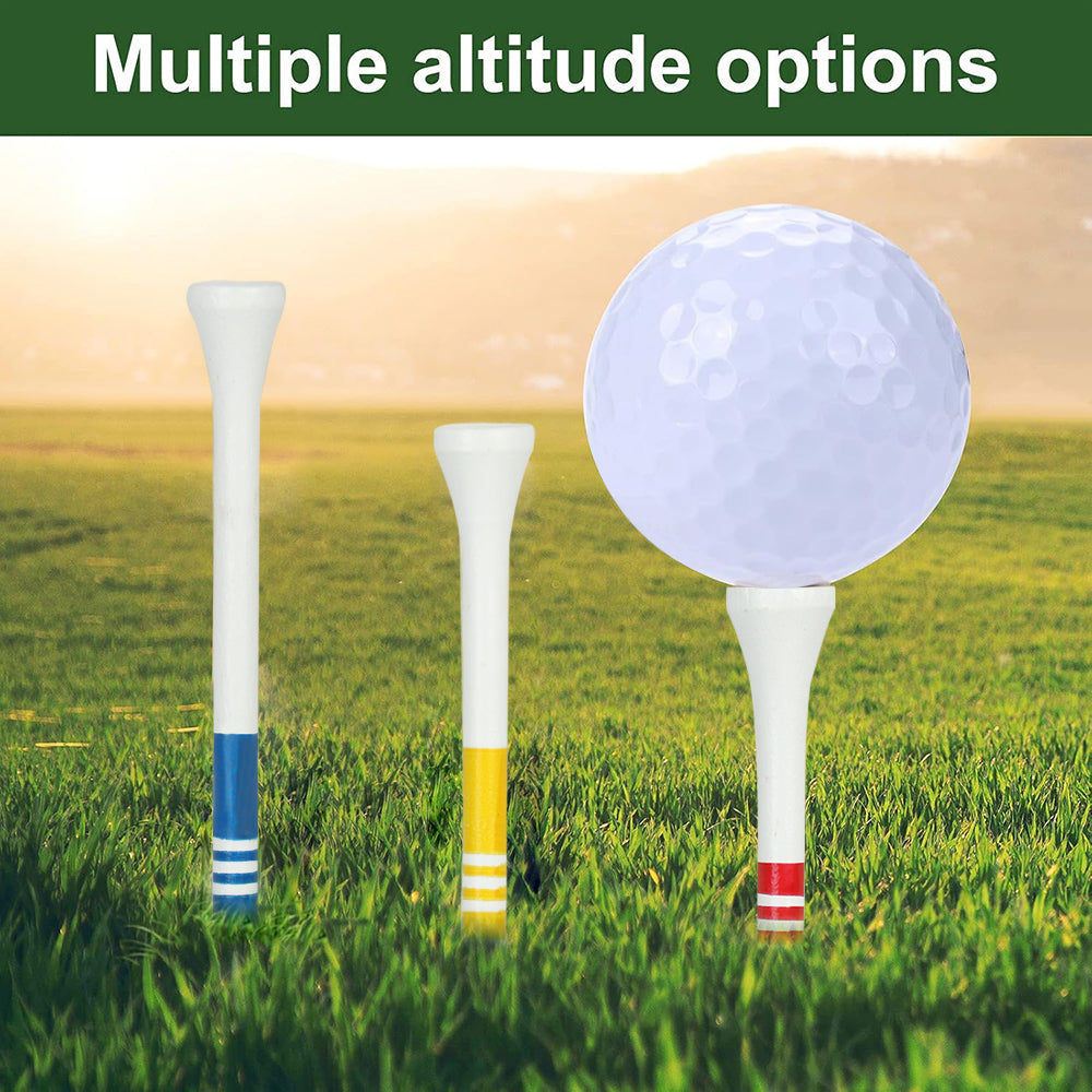 Golf Wooden Tee 3-1/4", 2-3/4", 2-1/8"  100 Pack