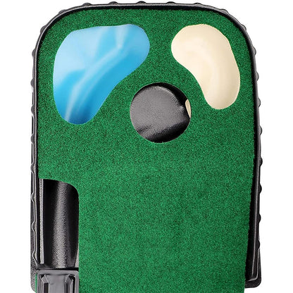 9FT Golf Putting Mat with Scale,  Bunker and Water Hazard Hole