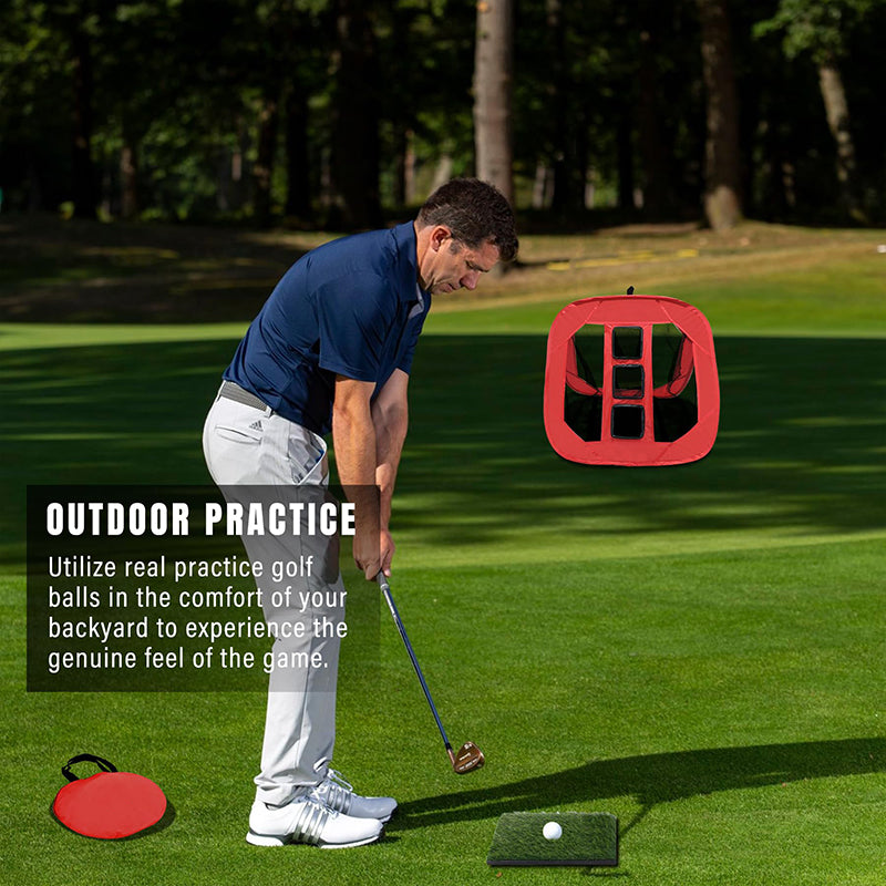 Square Golf Practice Net Multiple Chipping Targets