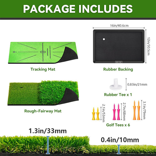 Replaceable Velvet Golf Hitting Mat for Home Training-Versatile Golf Swing Mat
