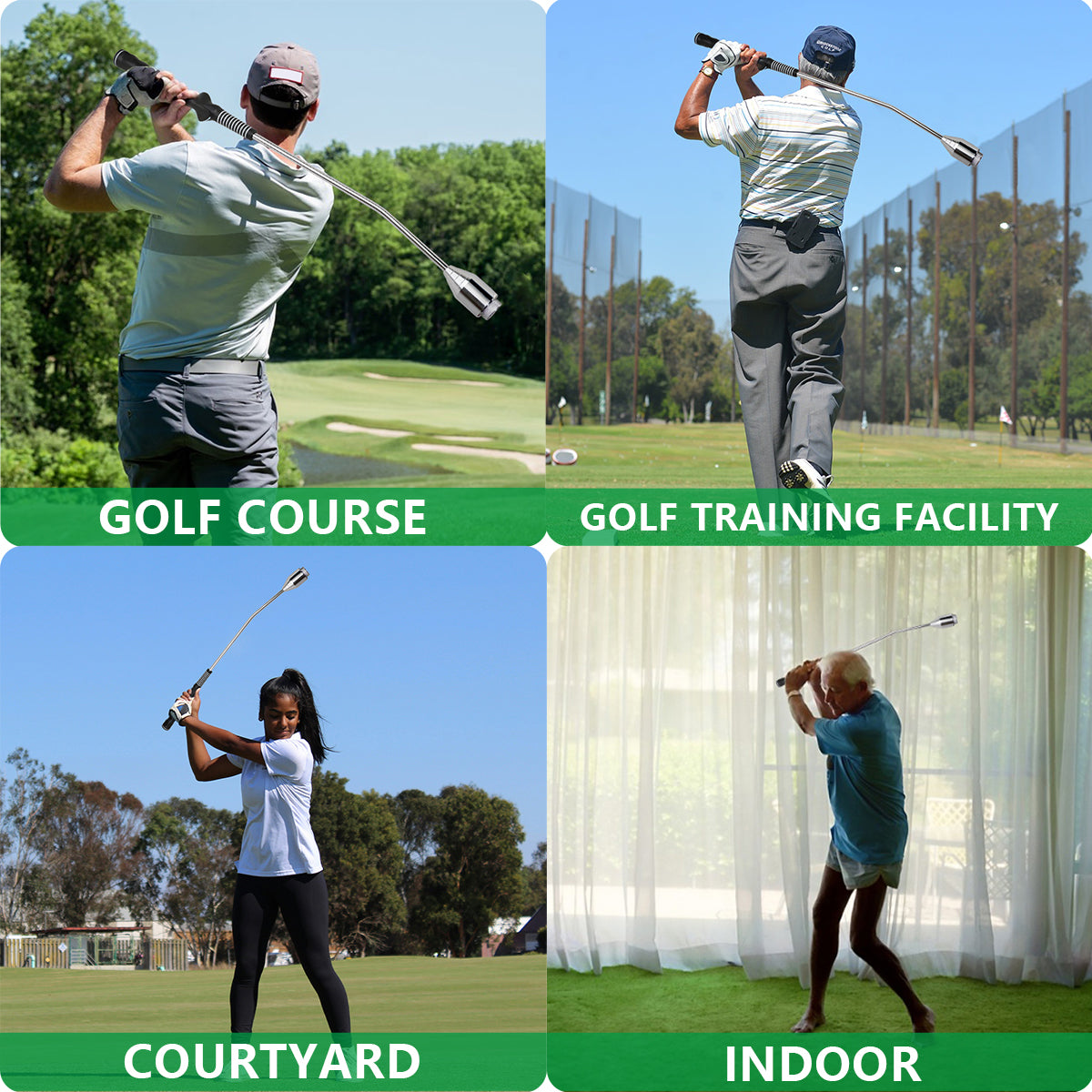 Golf Swing Trainer Aid with Weighted Iron Head