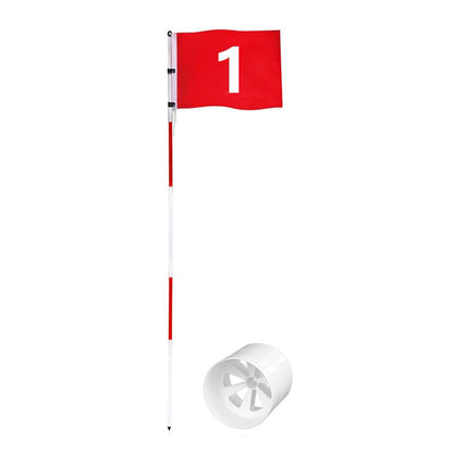 Golf 6ft Flag stick and Cup Glass Fiber 5-Section Design with Connectors