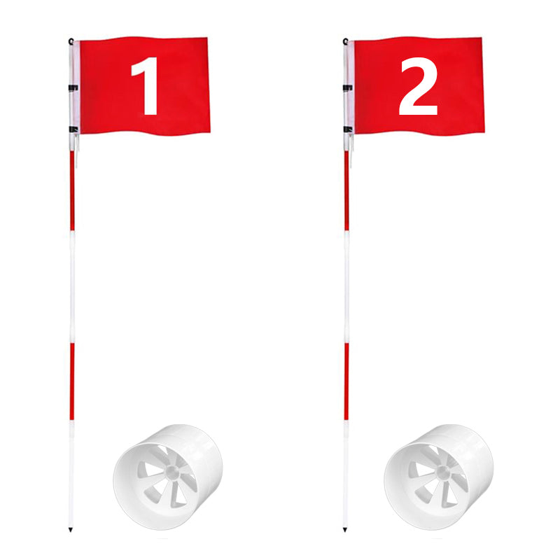 Golf 6ft Flag stick and Cup Glass Fiber 5-Section Design with Connectors