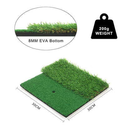 Dual-Turf Golf Practice Mat Set (30x30cm) – All Accessories Included