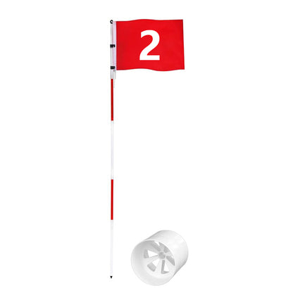 Golf 6ft Flag stick and Cup Glass Fiber 5-Section Design with Connectors