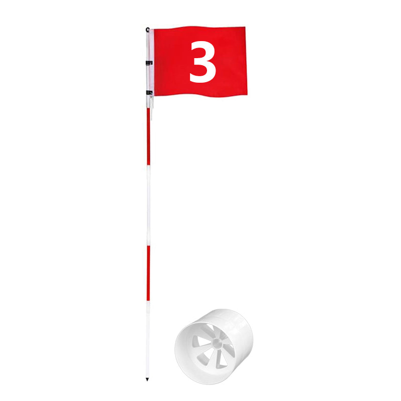 Golf 6ft Flag stick and Cup Glass Fiber 5-Section Design with Connectors