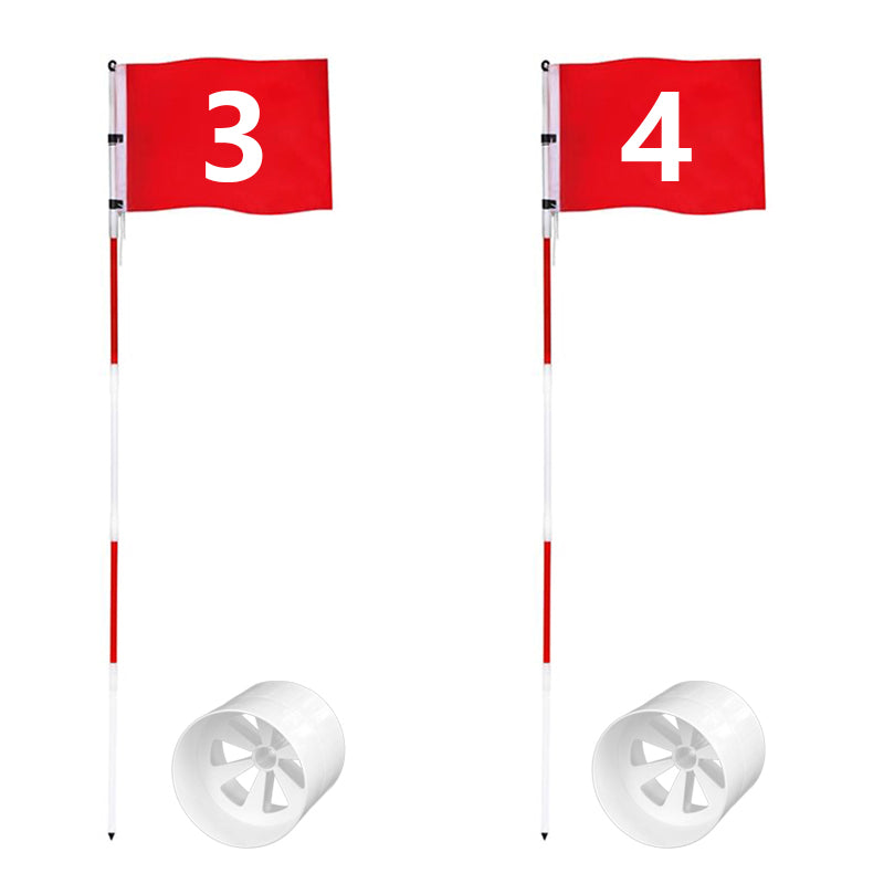Golf 6ft Flag stick and Cup Glass Fiber 5-Section Design with Connectors