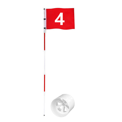 Golf 6ft Flag stick and Cup Glass Fiber 5-Section Design with Connectors