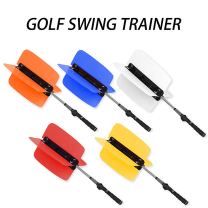 Golf Fan Swing Trainer with Adjustable Resistance Practice Aid