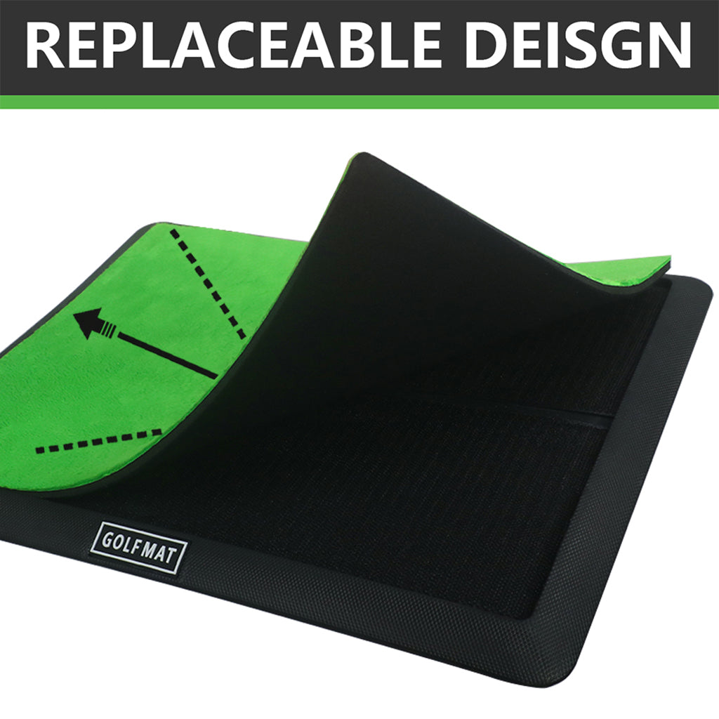 Golf Hitting Mat with Velvet Surface & Alignment Lines, Anti-Slip Rubber Base, Indoor/Outdoor Practice